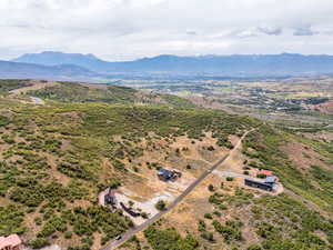 Aerial view of sparsely populated area featuring mountains