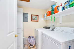 Main floor laundry room has room for full-sized washer/dryer