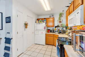 Kitchen with white appliances