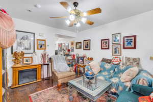 Living room with gas fireplace
