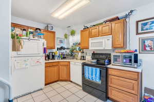 Kitchen has lots of natural light