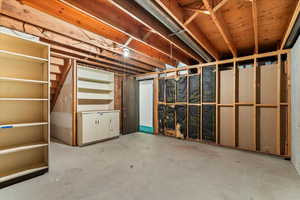 View of unfinished basement