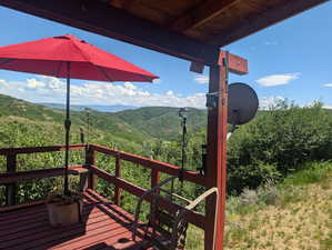 Deck with a mountain view