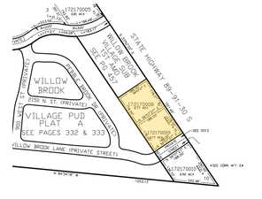 Map showing property parcels