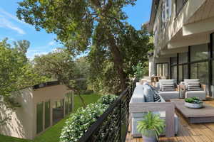 Deck featuring outdoor lounge area