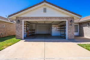 Garage with driveway