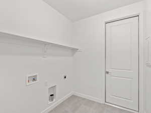 Laundry area with hookup for an electric dryer and washer hookup