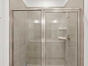 Bathroom featuring a stall shower