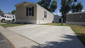 South side View and 2 car driveway