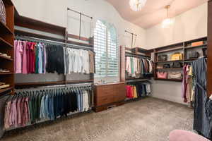 View of walk in closet
