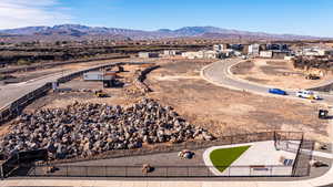 Aerial view of a mountainous background