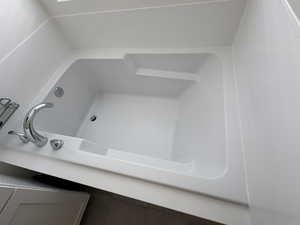 Bathroom view of a tub