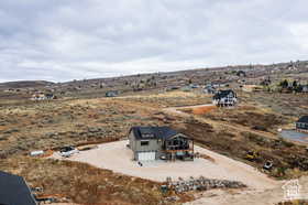 Overview of rural landscape featuring a desert landscape
