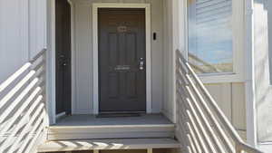 View of exterior entry