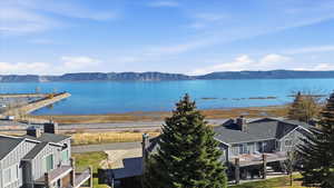 Water view with a mountain backdrop
