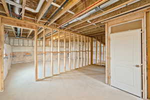 View of unfinished below grade area