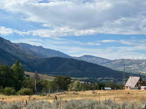 Mountain view with rural landscape