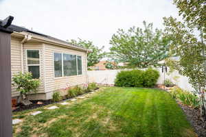 View of fenced backyard