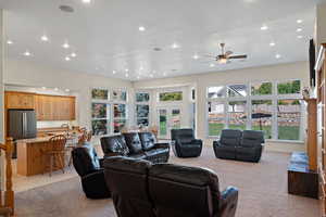 super high ceilings in main living area.