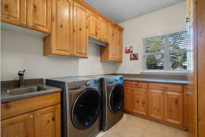 wonderful laundry room with plenty of cabinet space. this washer and dryer will be excluded