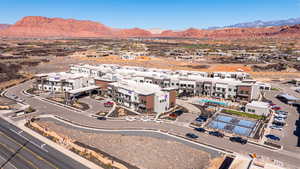 Aerial view of a mountainous background