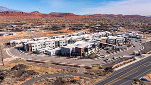Bird's eye view of a mountain backdrop