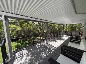 View of wooden deck