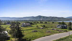 Mountain view with rural landscape