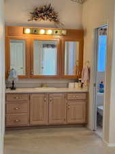 Bathroom with toilet and vanity