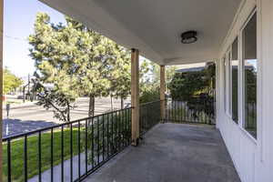 View of covered porch