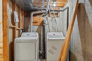 Laundry room with separate washer and dryer