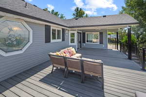 Deck featuring an outdoor living space