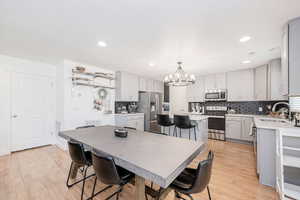 Dining with recessed lighting