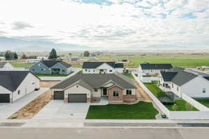 Aerial view of residential area
