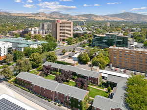 View of urban area with mountains