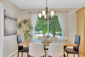 Dining area featuring baseboards