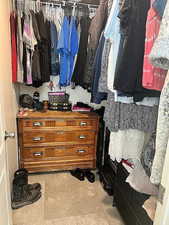 View of walk in closet