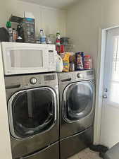 Laundry room with washer and dryer