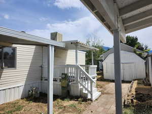 Entrance to property with a deck