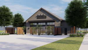 View of Building and Patio area