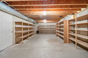 View of unfinished basement