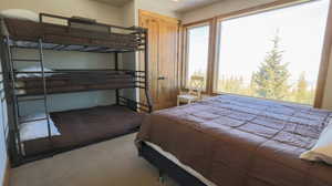 View of carpeted bedroom sleeps 5