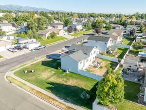 Aerial perspective of suburban area