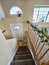 Staircase with healthy amount of natural light