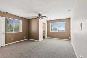 Primary bedroom with lots of space, lots of light, and a walk in closet for lots of stuff