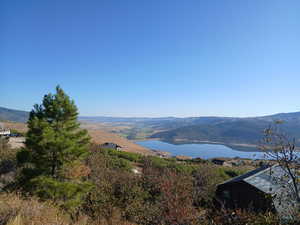 Mountain view with a large body of water