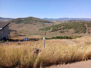 View of mountain background with rural landscape