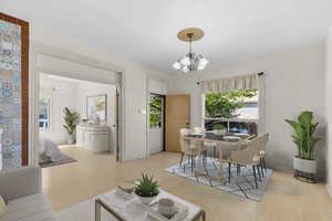 Virtually staged living/dining