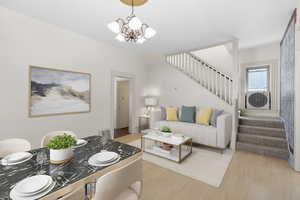 Virtually staged living room