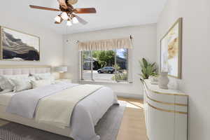 Virtually staged front bedroom